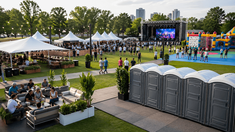 Planning Portable Restrooms for Events with Multiple Activity Zones